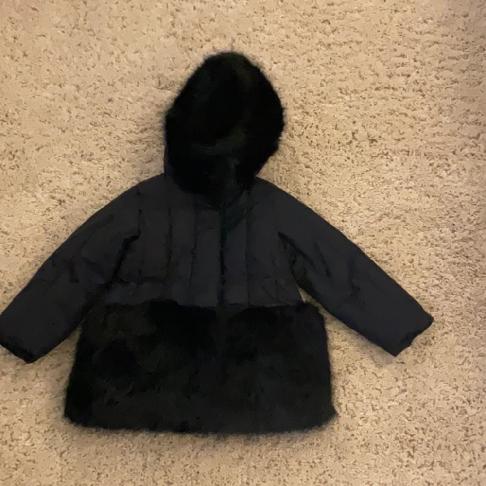 Kids Black Hooded Jacket